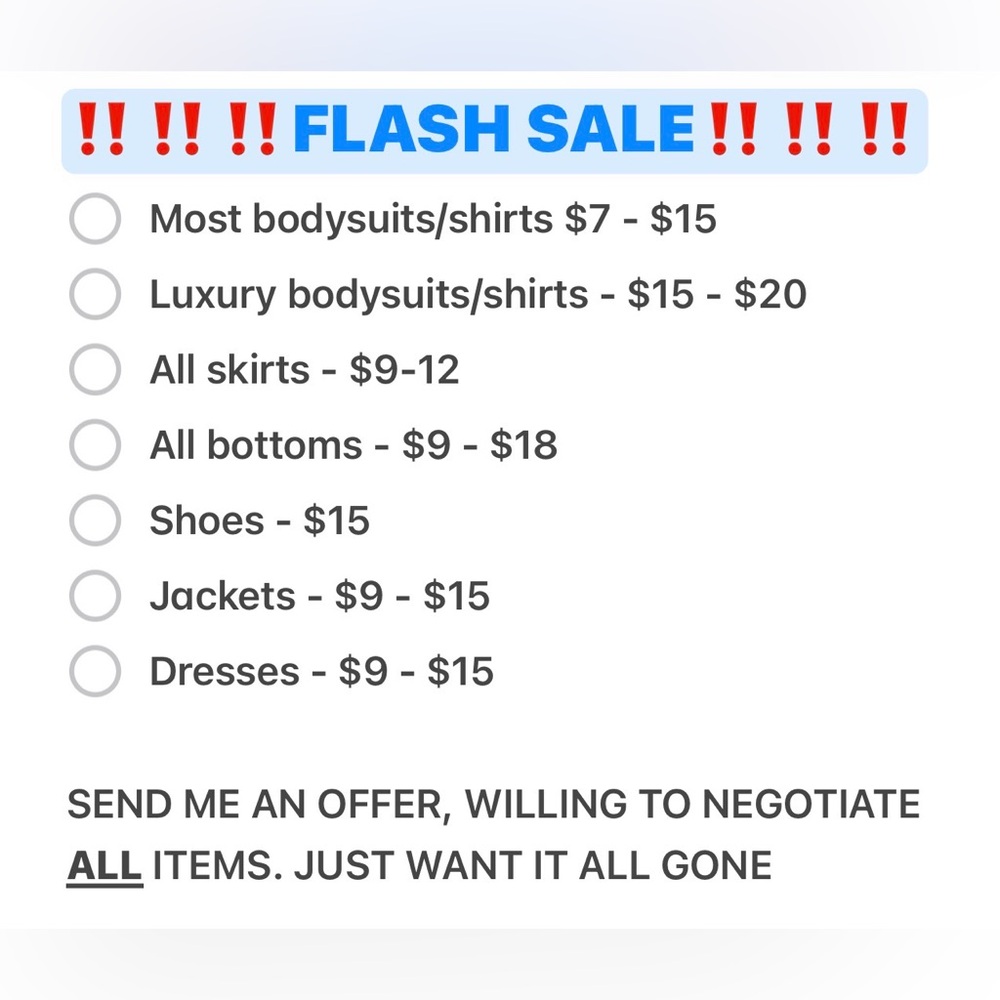 Flash Sale ‼️ Everything Must Go!